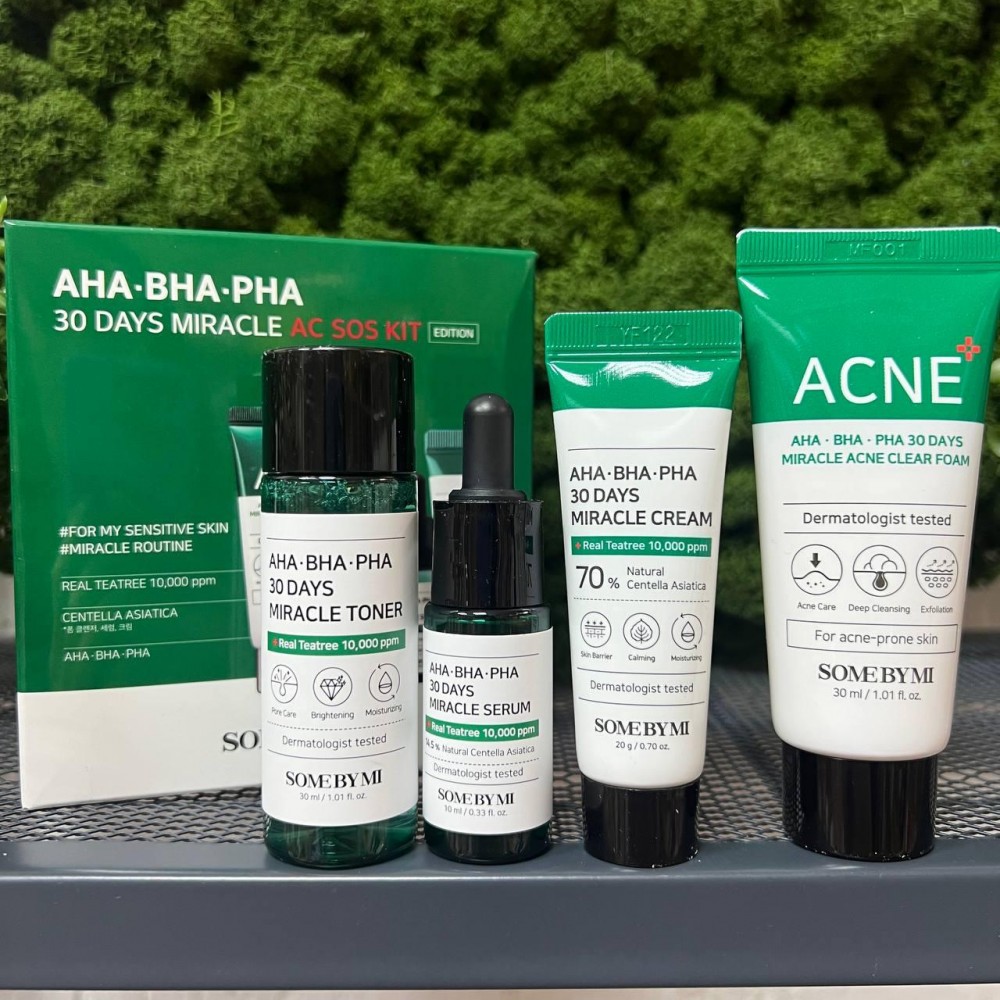 Набор миниатюр для проблемной кожи с кислотами Some By Mi AHA-BHA-PHA 30 Days Miracle AC SOS Kit Edition