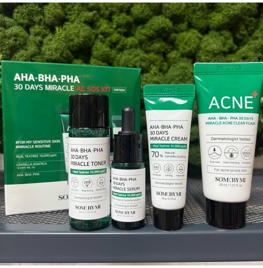 Набор миниатюр для проблемной кожи с кислотами Some By Mi AHA-BHA-PHA 30 Days Miracle AC SOS Kit Edition