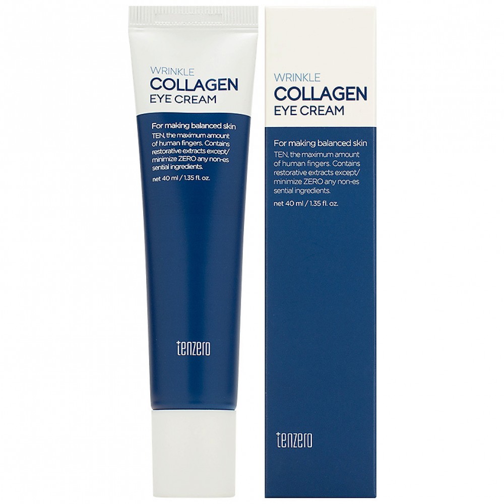 Разглаживающий крем для области вокруг глаз с коллагеном Tenzero Wrinkle Collagen Eye Cream, 40мл Разглаживающий крем для области вокруг глаз с коллагеном Tenzero Wrinkle Collagen Eye Cream, 40мл