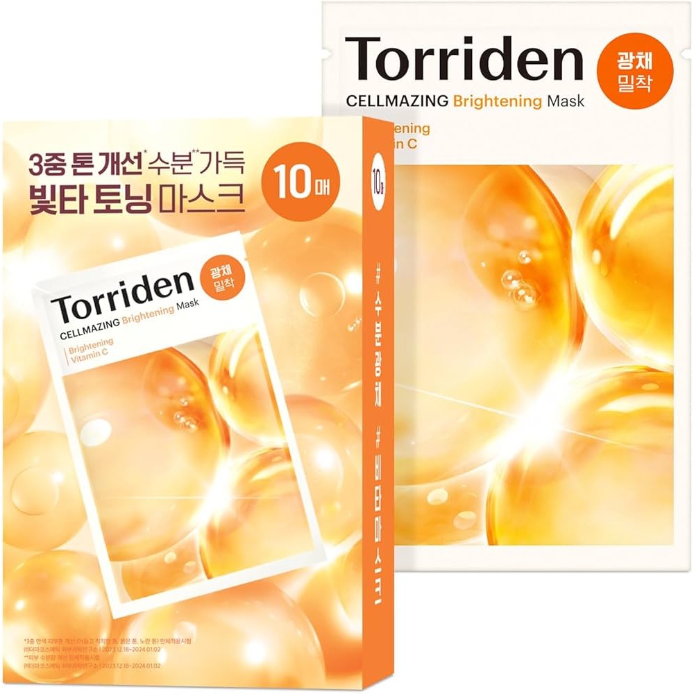 Тканевая маска для сияния кожи с витамином С Torriden Cellmazing Brightening Mask Тканевая маска для сияния кожи с витамином С Torriden Cellmazing Brightening Mask