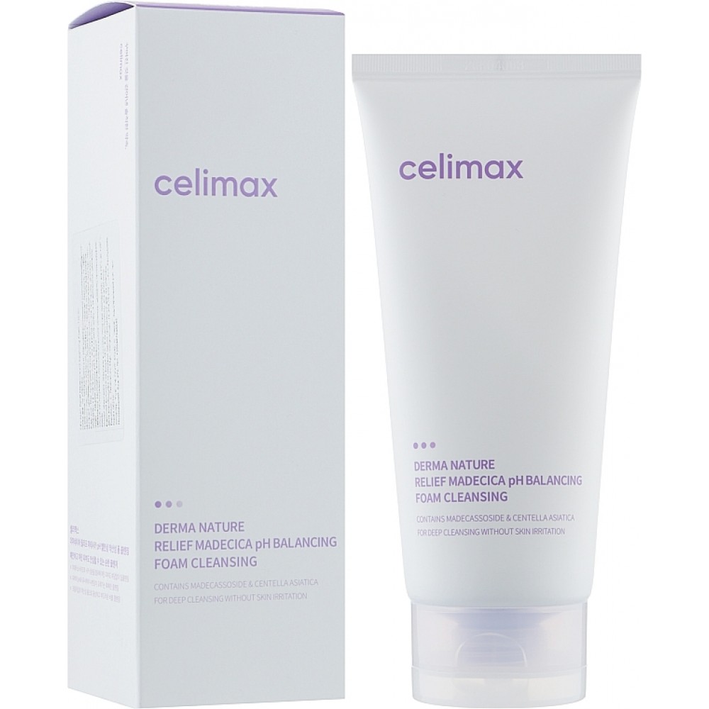 Слабокислотная очищающая пенка Celimax Derma Nature Relief Madecica pH Balancing Foam Cleansing, 150мл