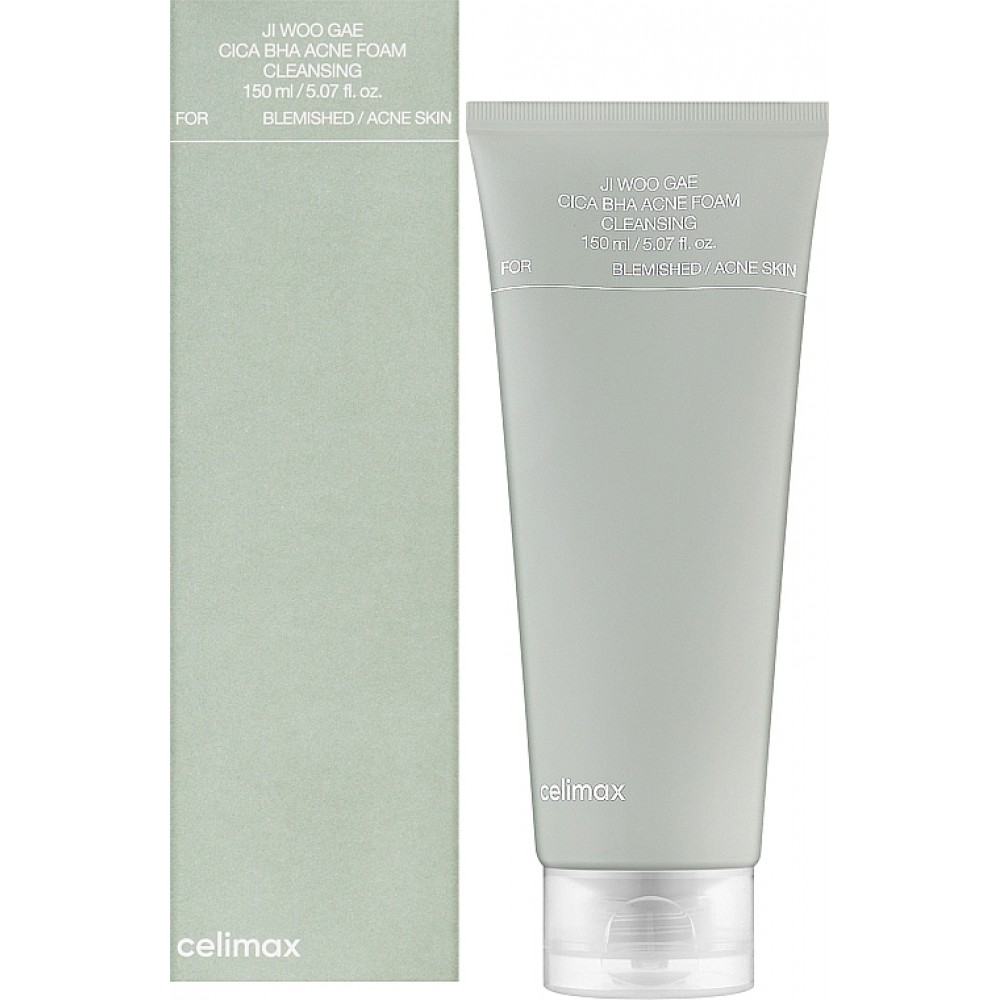 Очищающая пенка с BHA-кислотой и центеллой Celimax Ji Woo Gae Cica BHA Acne Foam Cleansing Очищающая пенка с BHA-кислотой и центеллой Celimax Ji Woo Gae Cica BHA Acne Foam Cleansing