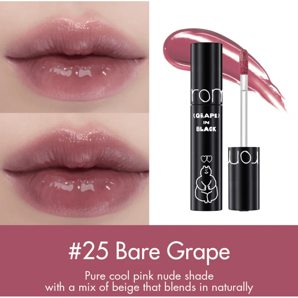 Тинт глянцевый для губ ROM&ND X Inapsquare Juicy Lasting Tint 25 Bare Grape Тинт глянцевый для губ ROM&ND X Inapsquare Juicy Lasting Tint 25 Bare Grape