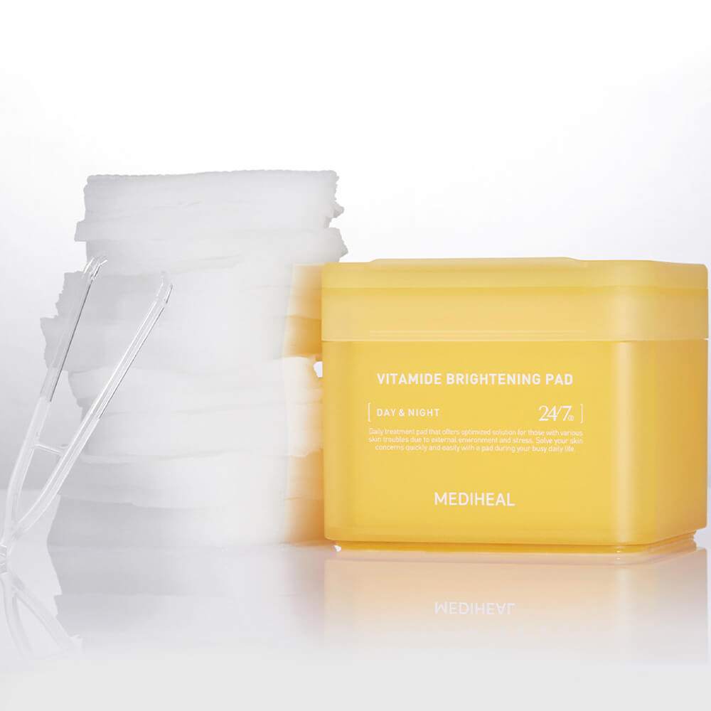 Осветляющие тонер-пэды с комплексом витаминов Mediheal Vitamide Brightening Pad 100шт