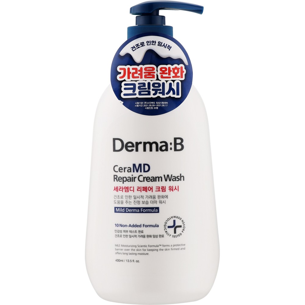Липосомный крем-гель для душа с ламеллярной эмульсией Derma:B CeraMD Repair Cream Wash 400мл