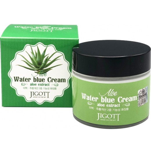 Увлажняющий крем для лица с экстрактом алоэ JIGOTT Aloe Water Blue Cream, 70мл