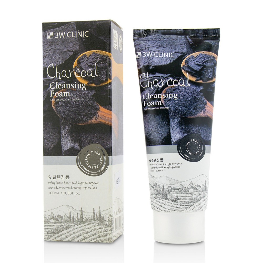 Пенка для умывания 3W Clinic Charcoal Foam Cleansing, 100 мл