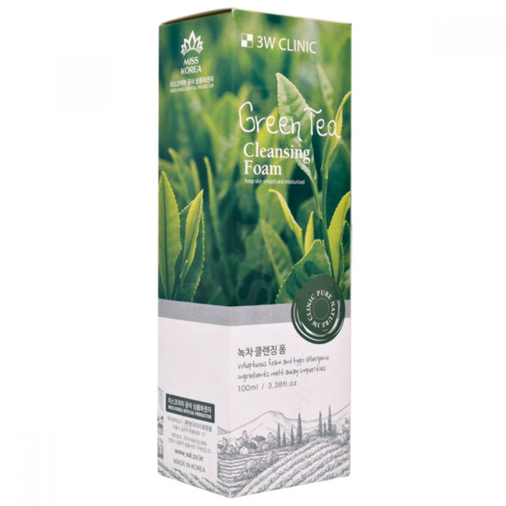 Пенка для умывания 3W Clinic Green Tea Foam Cleansing, 100 мл