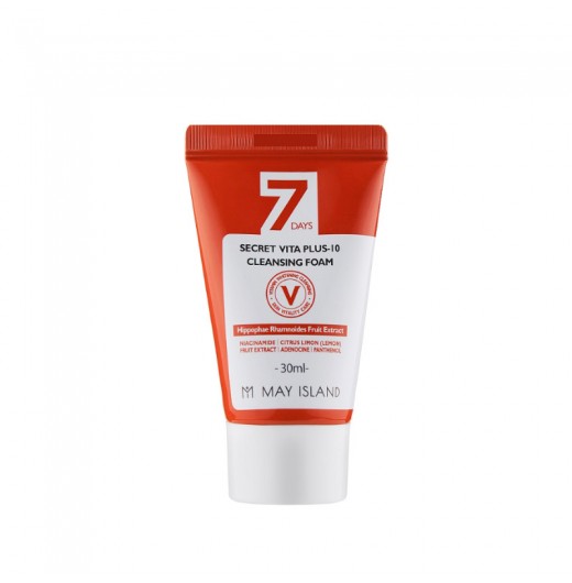 Витаминизирующая пенка для умывания MAY ISLAND 7 Days Secret Vita Plus-10 Cleansing Foam, 30мл