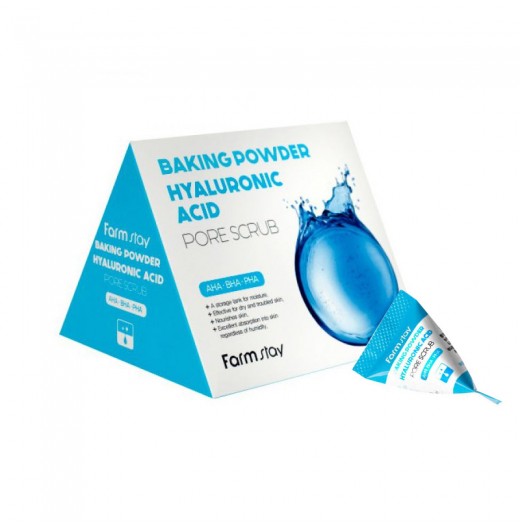 Скраб для лица в пирамидках FarmStay Baking Powder Hyaluronic Acid Pore Scrub