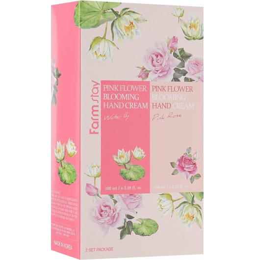 Набор кремов для рук с экстрактами цветочных лепестков FARMSTAY Pink Flower Blooming Hand Cream 2 Set