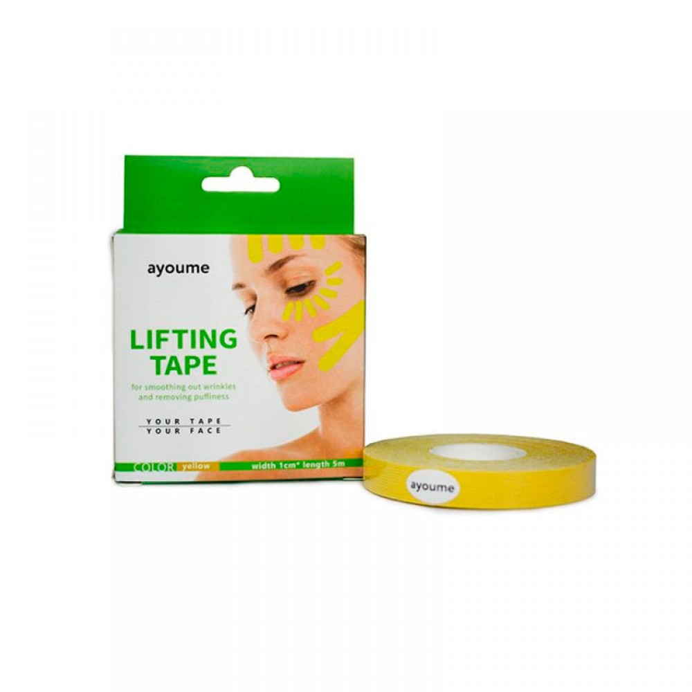 Тейп для лица Ayoume 1см*5м желтый Kinesiology tape roll