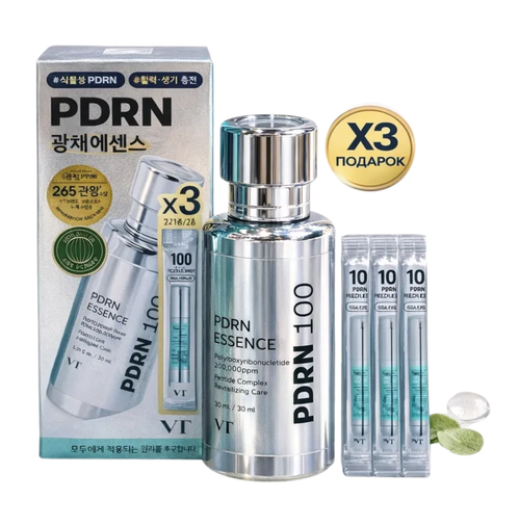 Набор Укрепляющая бустер-эссенция с ПДРН VT Cosmetics PDRN Essence 100 Set (Essence 100 30ml + Reedle Shot 100 1.5ml x 3)