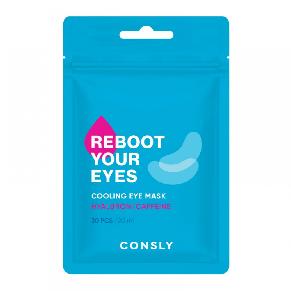 Патчи тканевые охлаждающие Consly Eyes Reboot Hyaluronic Acid Caffeine Cooling Eye Mask, 30шт