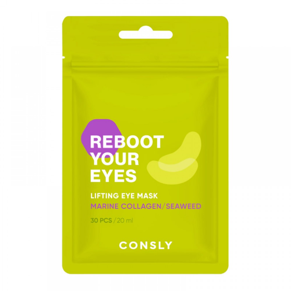 Патчи тканевые подтягивающие Consly Eyes Reboot Marine Collagen Seaweed Lifting Eye Mask 30шт