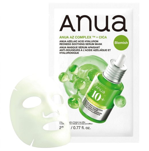 Успокаивающая маска для лица Anua Azelaic acid hyaluron Redness soothing serum mask 1шт