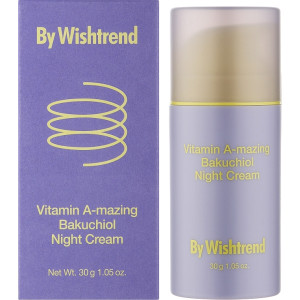 Ночной крем с ретинолом и бакучиолом By Wishtrend Vitamin A-mazing Bakuchiol Night Cream, 30мл