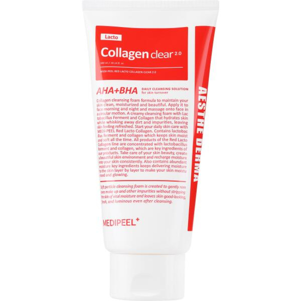 Очищающая пенка для умывания с коллагеном MEDIPEEL Aesthe Derma Lacto Collagen Clear 300 мл
