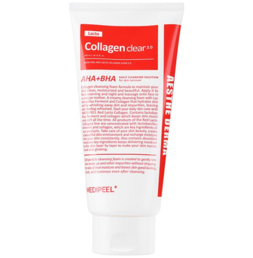 Очищающая пенка для умывания с коллагеном MEDIPEEL Aesthe Derma Lacto Collagen Clear 300 мл