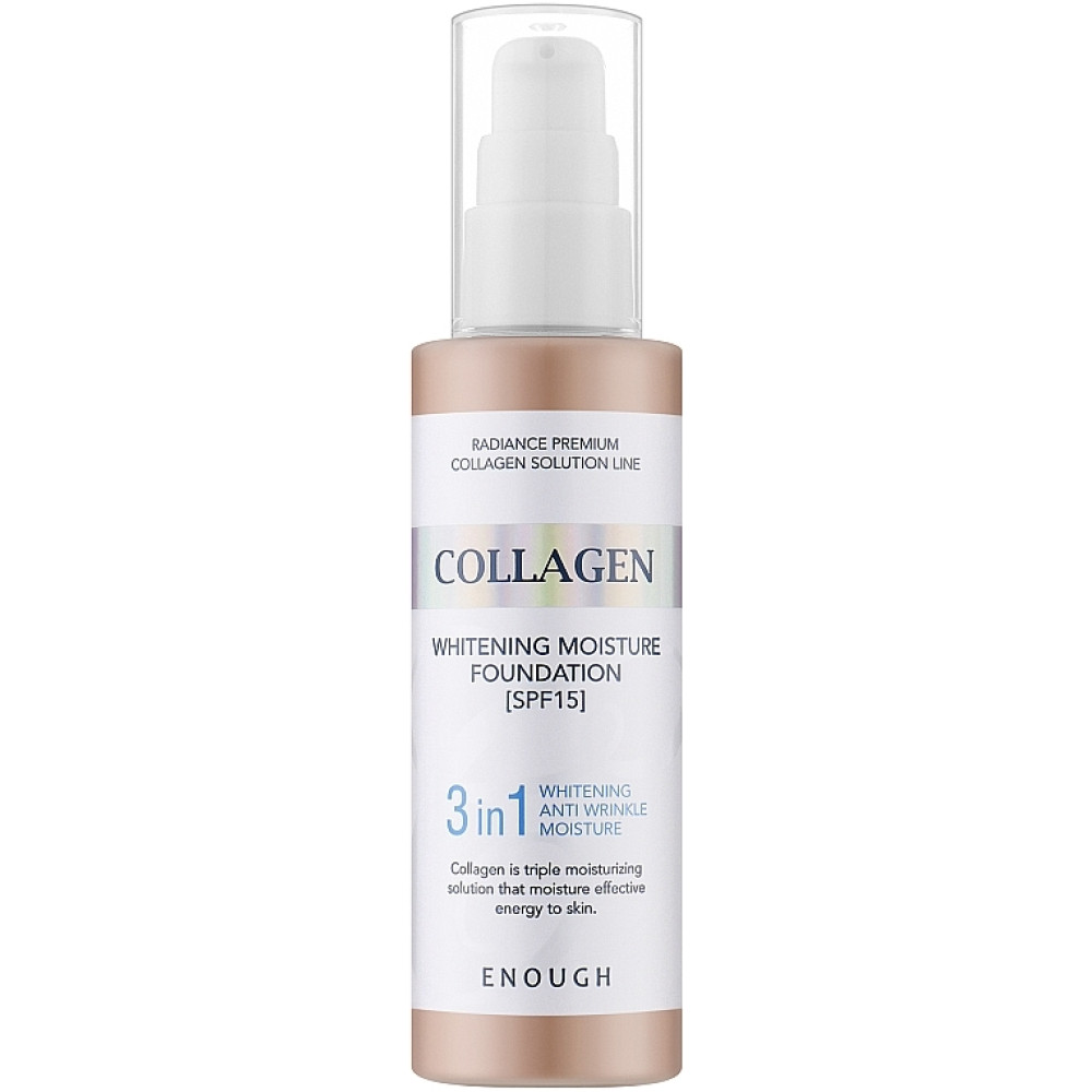 Тональная основа Enough Collagen 3 in 1 Whitening Foundaion SPF15 21 тон, 100 мл