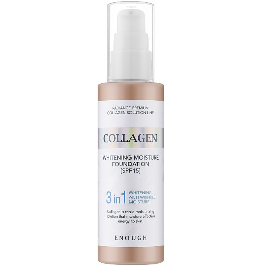 Тональная основа Enough Collagen 3 in 1 Whitening Foundaion SPF15 21 тон, 100 мл