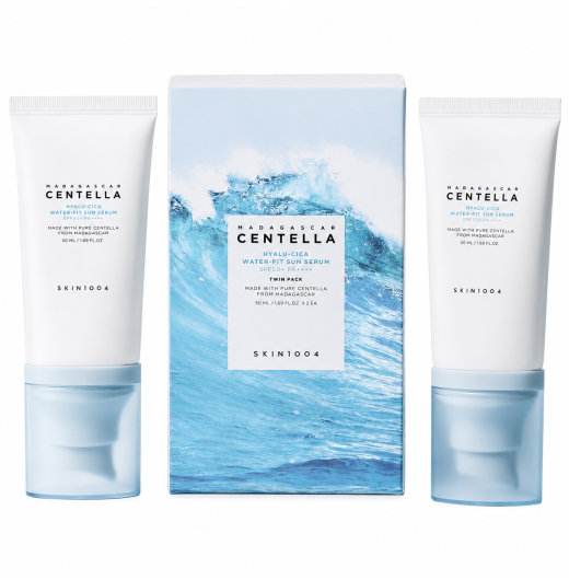 Набор солнцезащитных сывороток  SKIN1004 Madagascar Centella Hyalu-Cica Water-Fit Sun Serum 50ml x 2ea (Twin Pack)