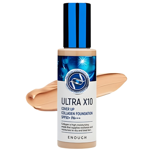 Увлажняющий тональный крем 21 тон ENOUGH Ultra X10 Cover Up Collagen Foundation SPF50+ PA +++ 100 гр