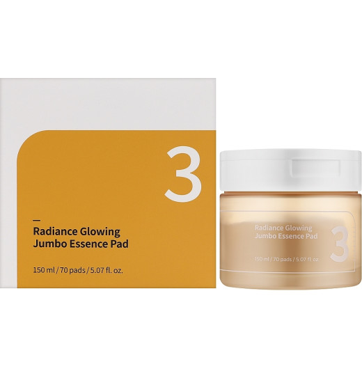 Выравнивающие пэды для сияния кожи numbuzin No.3 Radiance Glowing Jumbo Essence Pad 150мл
