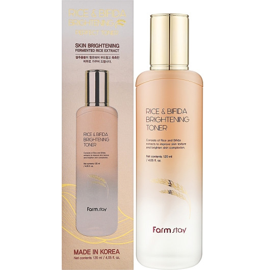Восстанавливающий тонер для лица с бифидобактериями FarmStay Rice & Bifida Brightening Toner 120мл