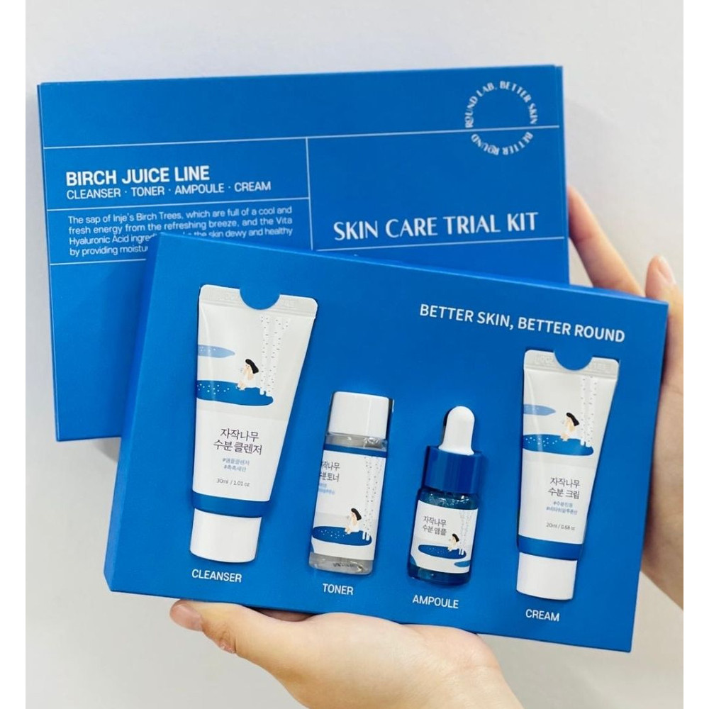Набор средств с берёзовым соком Round Lab Birch Juice Trial Kit