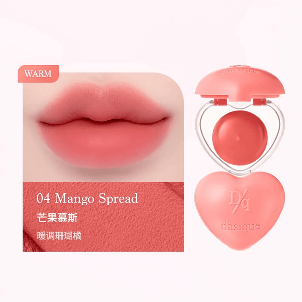 Бархатное суфле для губ и щёк Dasique Souffle Color Pot 04 Mango Spread