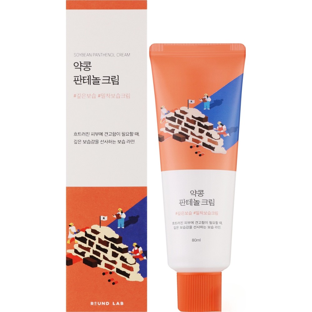 Барьерный крем ROUND LAB Soybean Panthenol Cream 80 ml с экстрактом соевых бобов и пантенолом