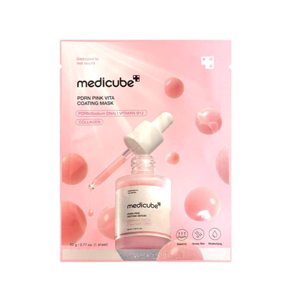 Тканевая маска с ПДРН и коллагеном для сияния кожи medicube PDRN Pink Vita Coating Mask
