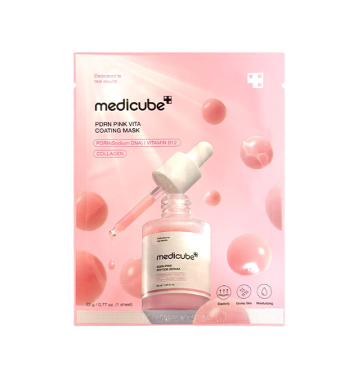 Тканевая маска с ПДРН и коллагеном для сияния кожи medicube PDRN Pink Vita Coating Mask