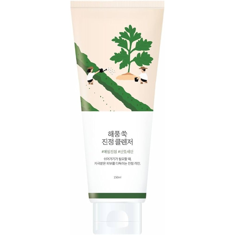 Успокаивающая пенка для умывания с полынью Round Lab Mugwort Calming Cleanser 150мл