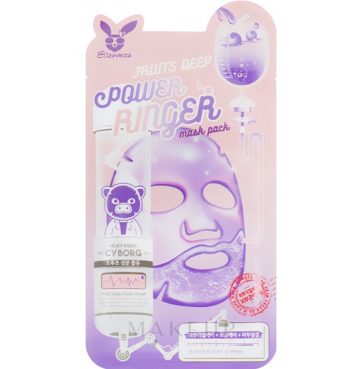 Тканевая маска для лица с фруктовыми экстрактами Elizavecca Fruits Deep Power Ringer Mask Pack