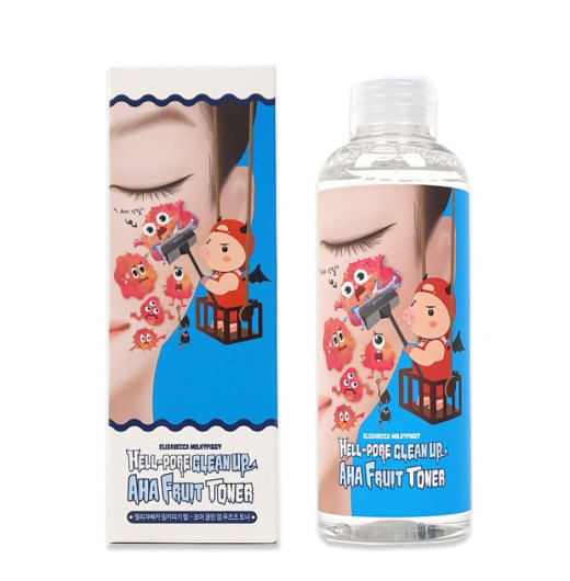 Пилинг-тонер для лица с фруктовыми кислотами Elizavecca Hell-Pore Clean Up AHA Fruit Toner, 200 мл.