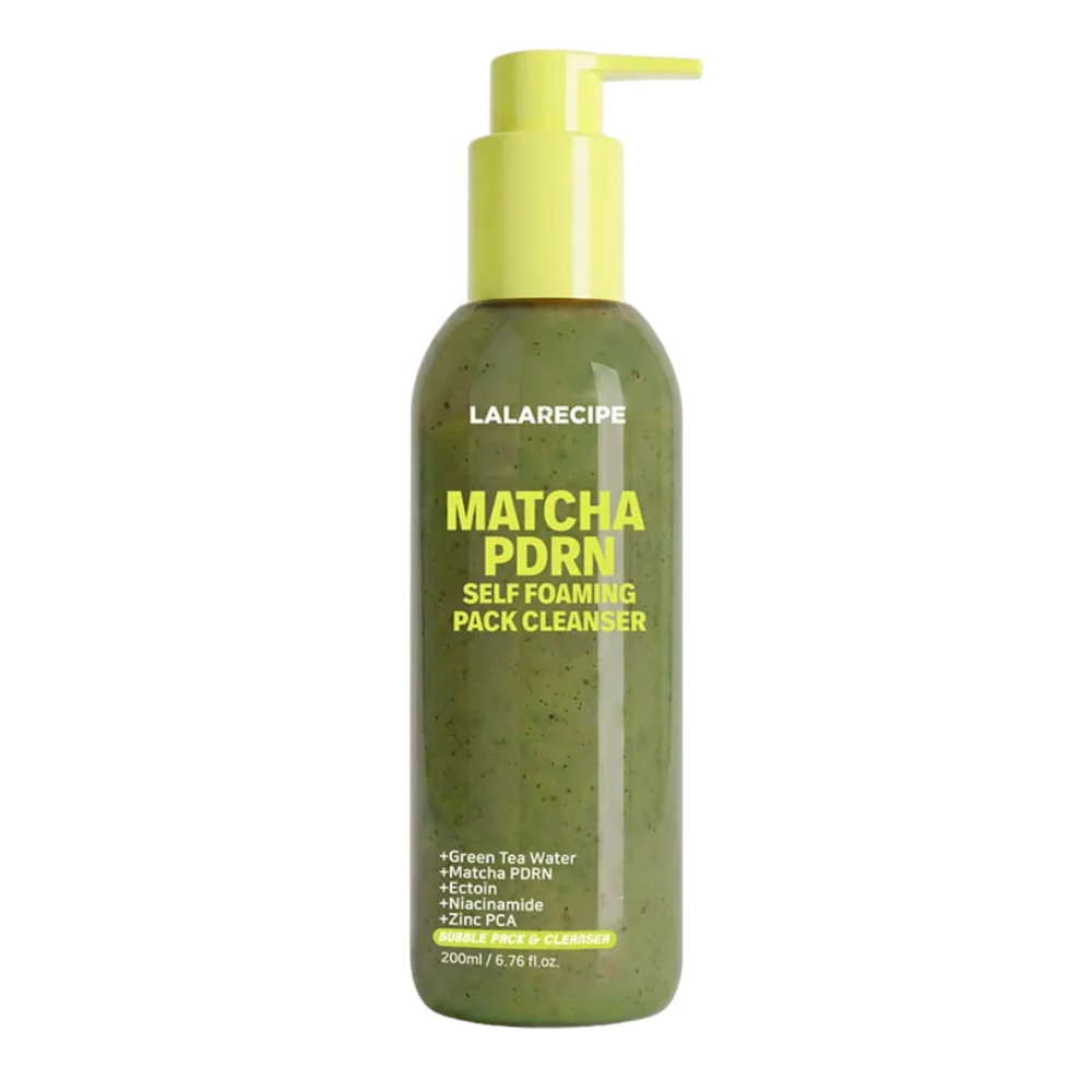Пенка для умывания LALARECIPE Matcha PDRN Self-Foaming Pack Cleanser, 200 мл