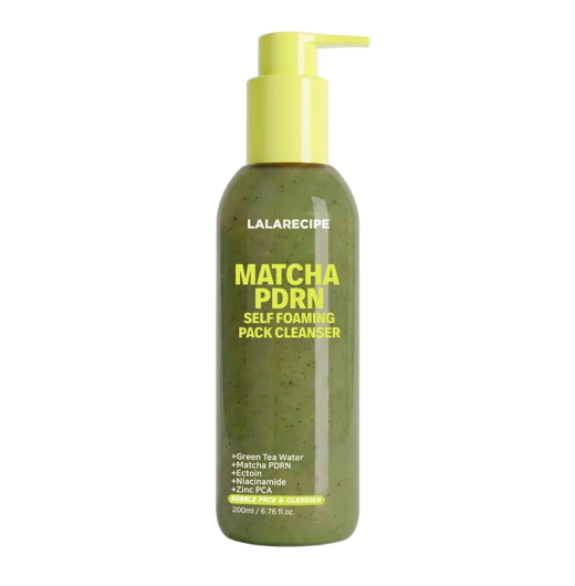 Пенка для умывания LALARECIPE Matcha PDRN Self-Foaming Pack Cleanser, 200 мл