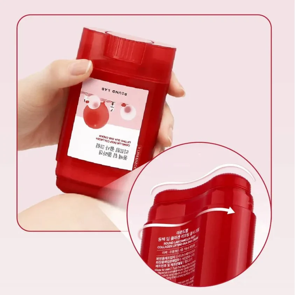 Массажный крем для гуаша Round Lab Camellia Deep Collagen Lifting Gua Sha Cream 60ml
