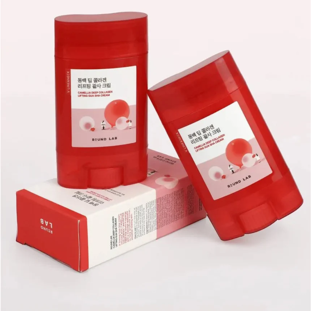 Массажный крем для гуаша Round Lab Camellia Deep Collagen Lifting Gua Sha Cream 60ml