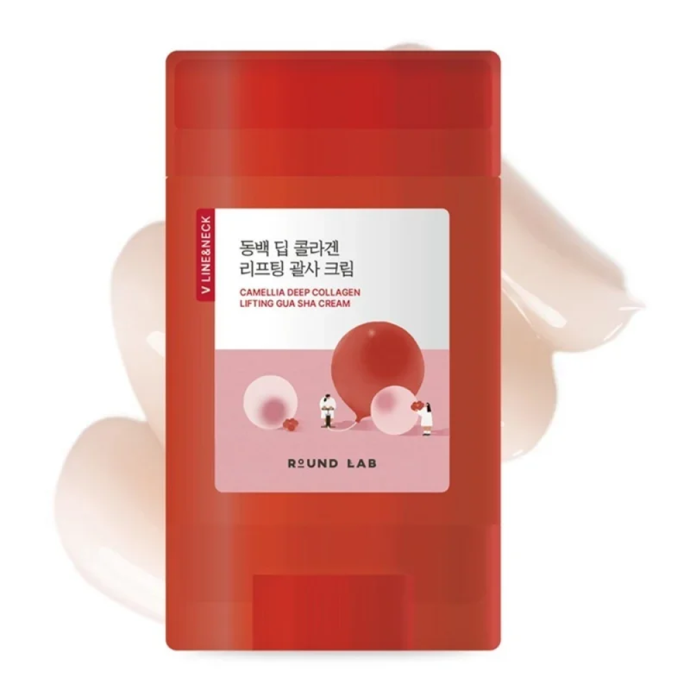 Массажный крем для гуаша Round Lab Camellia Deep Collagen Lifting Gua Sha Cream 60ml
