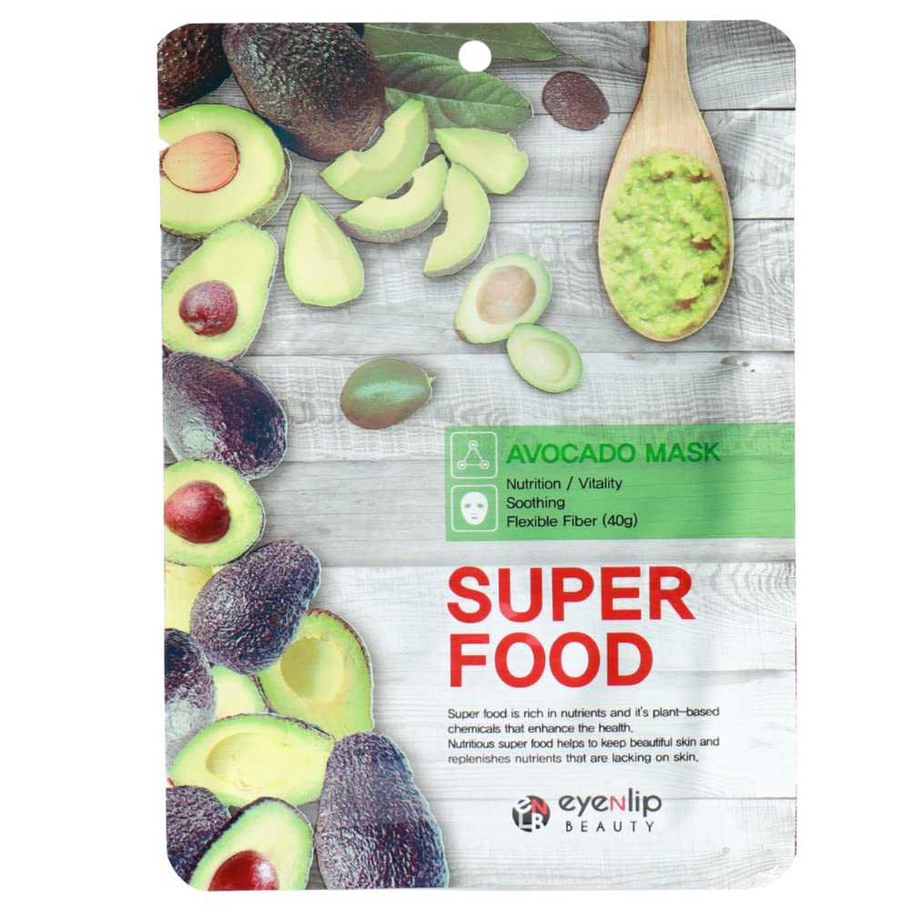 Тканевая маска для лица с экстрактом авокадо Eyenlip Super Food Avocado Mask