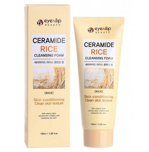 Пенка для умывания с керамидами и экстрактом риса EYENLIP Ceramide Rice Cleansing Foam, 100 мл