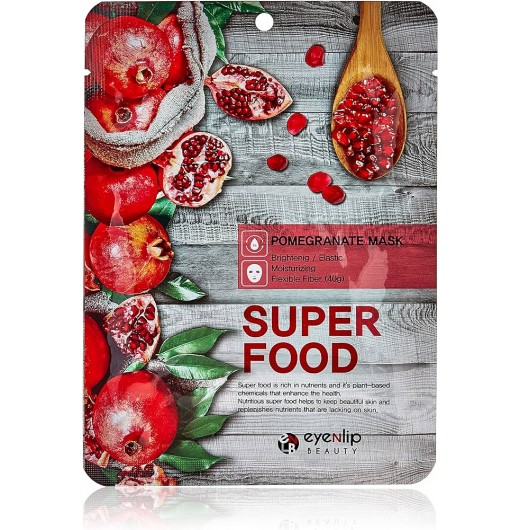 Тканевая маска для лица с экстрактом граната Eyenlip Super Food Pomegranate Mask
