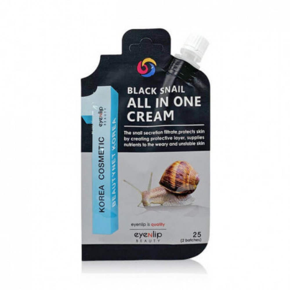 Крем для лица с муцином улитки Eyenlip Black Snail All in One Cream, 25 гр