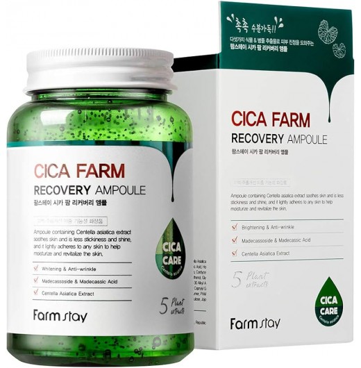 Сыворотка с центеллой азиатской FARMSTAY Cica Farm Recovery Ampoule 250мл