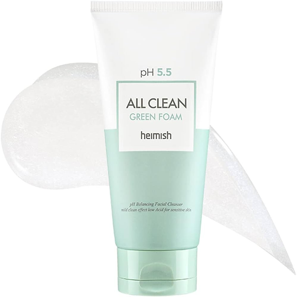 Гель для умывания слабокислотный для чувствительной  кожи Heimish pH 5.5 All Clean Green Foam, 150мл