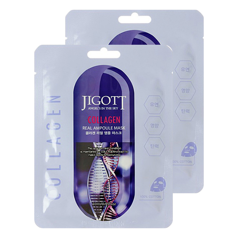 Тканевая маска ампульная для лица Jigott Real Ampoule Mask Collagen