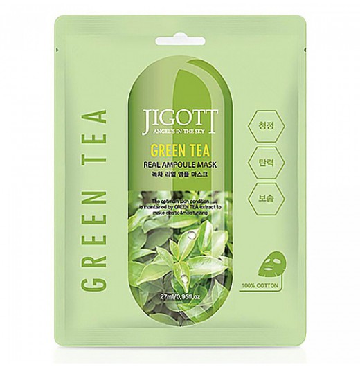 Тканевая маска JIGOTT Real Ampoule Mask Green Tea